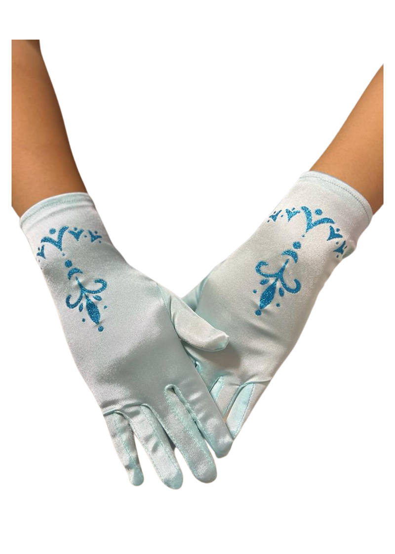 Blue Printed Gloves